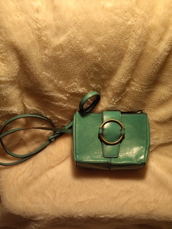 HOBO Handbags - HOBO Seafoam Green Leather Crossbody with Gold Ring